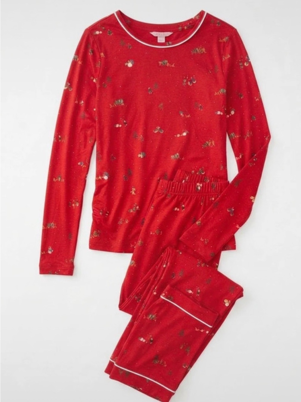Eberjey Tencel Kids Red Holiday Christmas Long-Sleeve Pajama Set NWOT